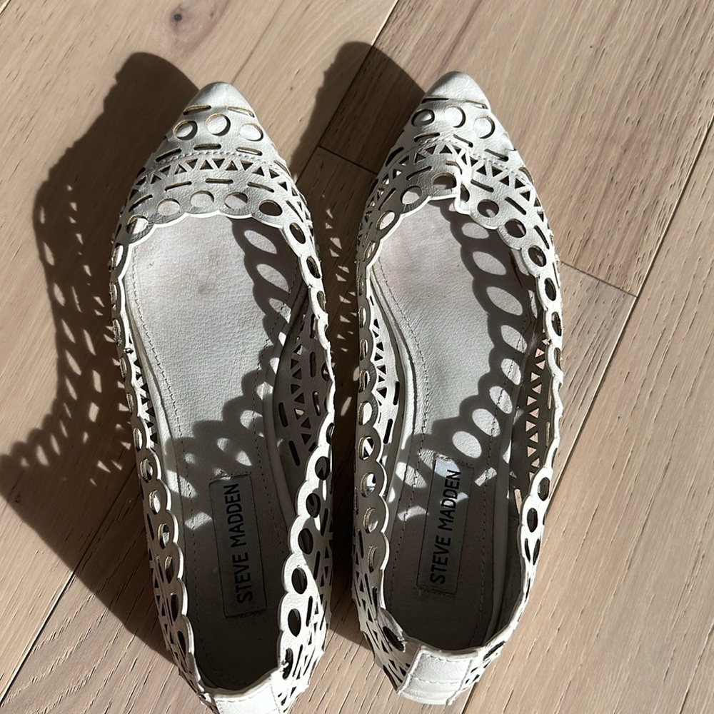 Steve Madden White leather flats - Picture 4 of 4